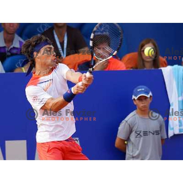 Fabio Fognini of Italy playing in second round of ATP Vegeta Croatia Open tennis tournament in Umag, Croatia on July 24,2013 