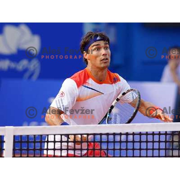 Fabio Fognini of Italy playing in second round of ATP Vegeta Croatia Open tennis tournament in Umag, Croatia on July 24,2013 