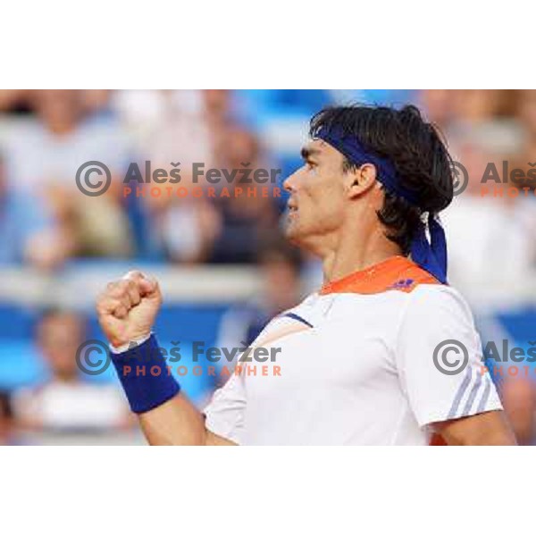Fabio Fognini of Italy playing in second round of ATP Vegeta Croatia Open tennis tournament in Umag, Croatia on July 24,2013 