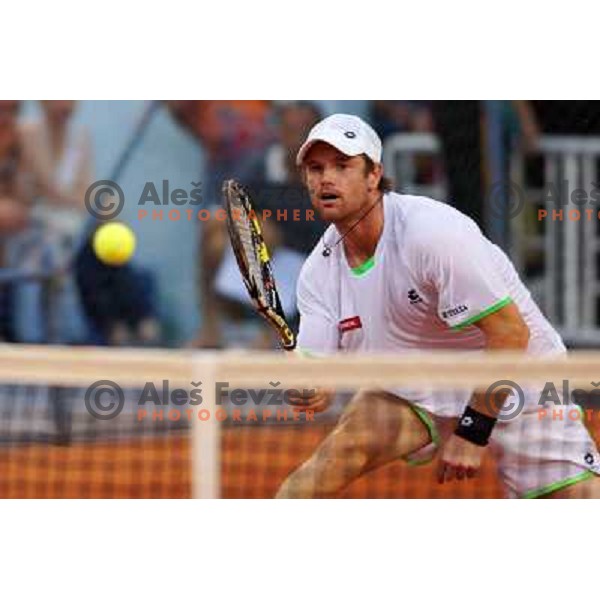 Blaz Kavcic of Slovenia playing in second round of ATP Vegeta Croatia Open tennis tournament in Umag, Croatia on July 24,2013 