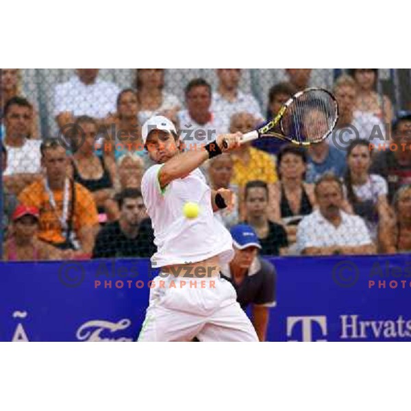Blaz Kavcic of Slovenia playing in second round of ATP Vegeta Croatia Open tennis tournament in Umag, Croatia on July 24,2013 