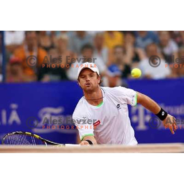 Blaz Kavcic of Slovenia playing in second round of ATP Vegeta Croatia Open tennis tournament in Umag, Croatia on July 24,2013 