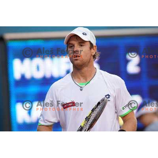 Blaz Kavcic of Slovenia playing in second round of ATP Vegeta Croatia Open tennis tournament in Umag, Croatia on July 24,2013 