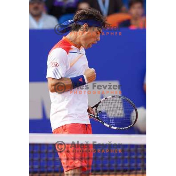 Fabio Fognini of Italy playing in second round of ATP Vegeta Croatia Open tennis tournament in Umag, Croatia on July 24,2013 