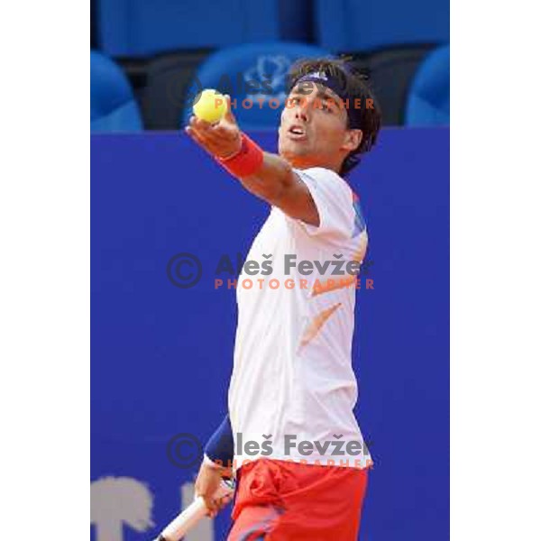 Fabio Fognini of Italy playing in second round of ATP Vegeta Croatia Open tennis tournament in Umag, Croatia on July 24,2013 