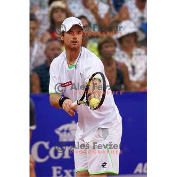Blaz Kavcic of Slovenia playing in second round of ATP Vegeta Croatia Open tennis tournament in Umag, Croatia on July 24,2013 