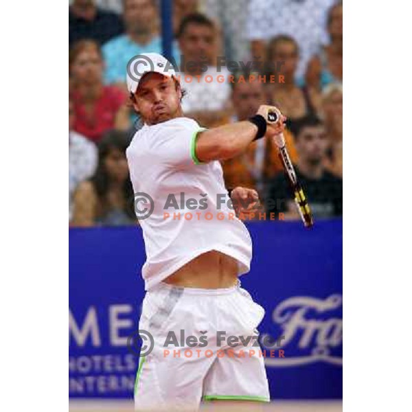 Blaz Kavcic of Slovenia playing in second round of ATP Vegeta Croatia Open tennis tournament in Umag, Croatia on July 24,2013 