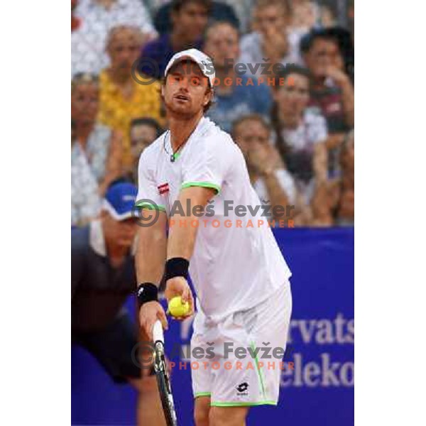 Blaz Kavcic of Slovenia playing in second round of ATP Vegeta Croatia Open tennis tournament in Umag, Croatia on July 24,2013 