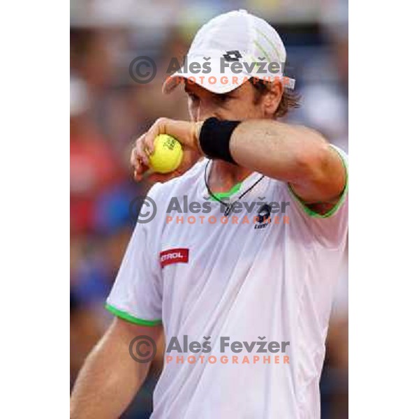 Blaz Kavcic of Slovenia playing in second round of ATP Vegeta Croatia Open tennis tournament in Umag, Croatia on July 24,2013 