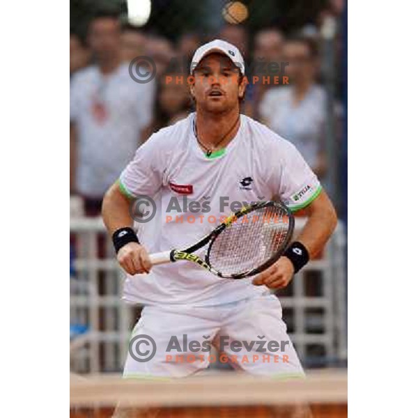 Blaz Kavcic of Slovenia playing in second round of ATP Vegeta Croatia Open tennis tournament in Umag, Croatia on July 24,2013 