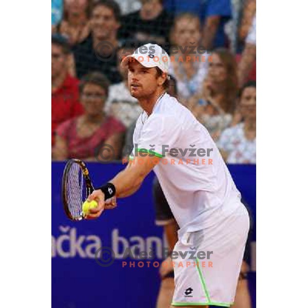 Blaz Kavcic of Slovenia playing in second round of ATP Vegeta Croatia Open tennis tournament in Umag, Croatia on July 24,2013 