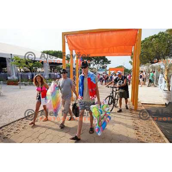 Spectators enjoy action in second round of ATP Vegeta Croatia Open tennis tournament in Umag, Croatia on July 25,2013 