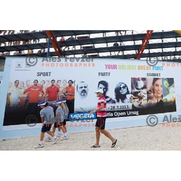 Spectators enjoy action in second round of ATP Vegeta Croatia Open tennis tournament in Umag, Croatia on July 25,2013 
