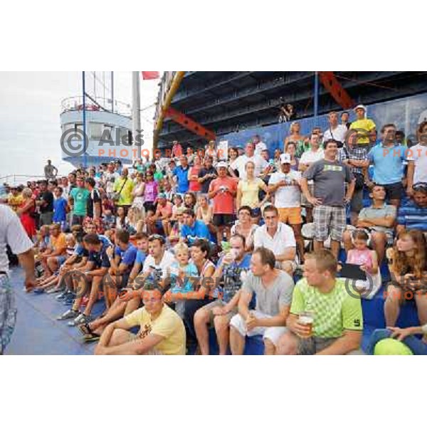 Spectators enjoy action in second round of ATP Vegeta Croatia Open tennis tournament in Umag, Croatia on July 25,2013 