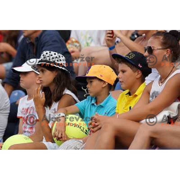 Spectators enjoy action in second round of ATP Vegeta Croatia Open tennis tournament in Umag, Croatia on July 25,2013 