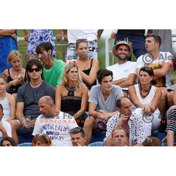 Spectators enjoy action in second round of ATP Vegeta Croatia Open tennis tournament in Umag, Croatia on July 25,2013 