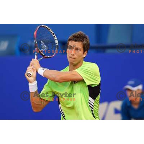 Aljaz Bedene of Slovenia in action during second round of ATP Vegeta Croatia Open tennis tournament in Umag, Croatia on July 25,2013 