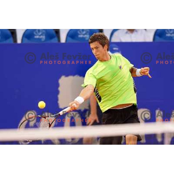 Aljaz Bedene of Slovenia in action during second round of ATP Vegeta Croatia Open tennis tournament in Umag, Croatia on July 25,2013 