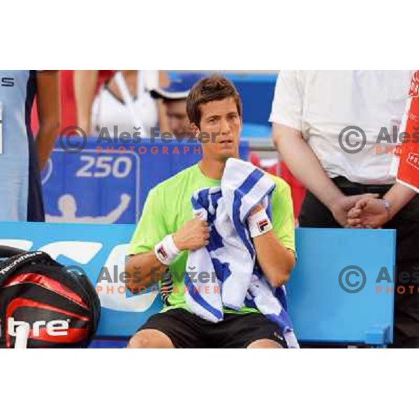 Aljaz Bedene of Slovenia in action during second round of ATP Vegeta Croatia Open tennis tournament in Umag, Croatia on July 25,2013 