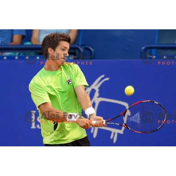 Aljaz Bedene of Slovenia in action during second round of ATP Vegeta Croatia Open tennis tournament in Umag, Croatia on July 25,2013 