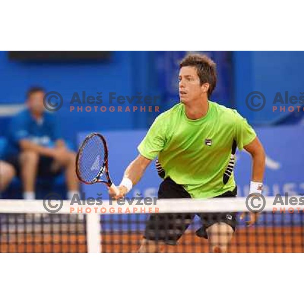 Aljaz Bedene of Slovenia in action during second round of ATP Vegeta Croatia Open tennis tournament in Umag, Croatia on July 25,2013 