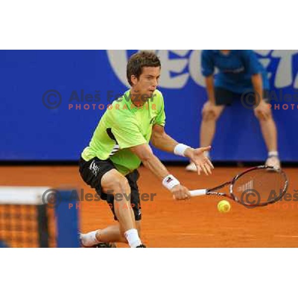 Aljaz Bedene of Slovenia in action during second round of ATP Vegeta Croatia Open tennis tournament in Umag, Croatia on July 25,2013 