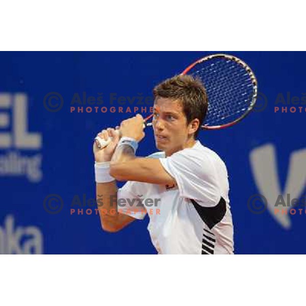 Aljaz Bedene of Slovenia in action during second round of ATP Vegeta Croatia Open tennis tournament in Umag, Croatia on July 25,2013 