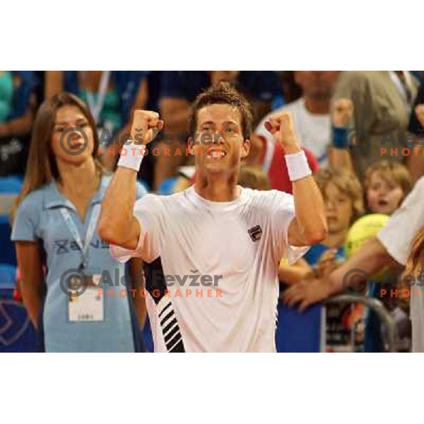 Aljaz Bedene of Slovenia in action during second round of ATP Vegeta Croatia Open tennis tournament in Umag, Croatia on July 25,2013 