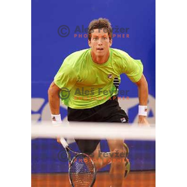 Aljaz Bedene of Slovenia in action during second round of ATP Vegeta Croatia Open tennis tournament in Umag, Croatia on July 25,2013 