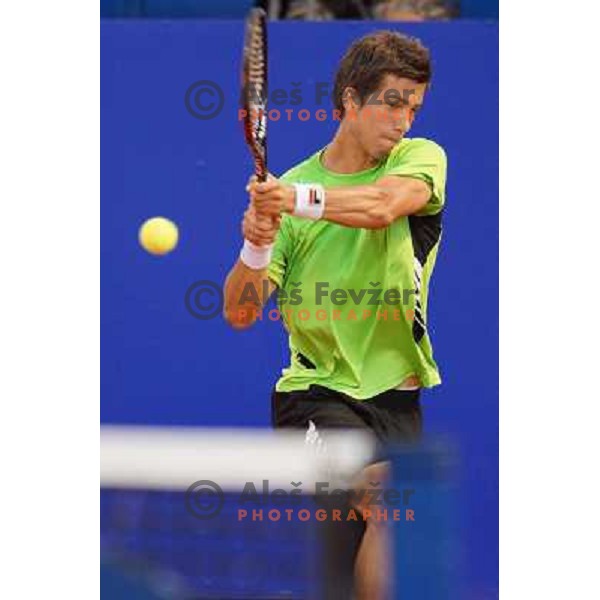 Aljaz Bedene of Slovenia in action during second round of ATP Vegeta Croatia Open tennis tournament in Umag, Croatia on July 25,2013 