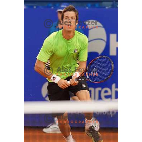 Aljaz Bedene of Slovenia in action during second round of ATP Vegeta Croatia Open tennis tournament in Umag, Croatia on July 25,2013 
