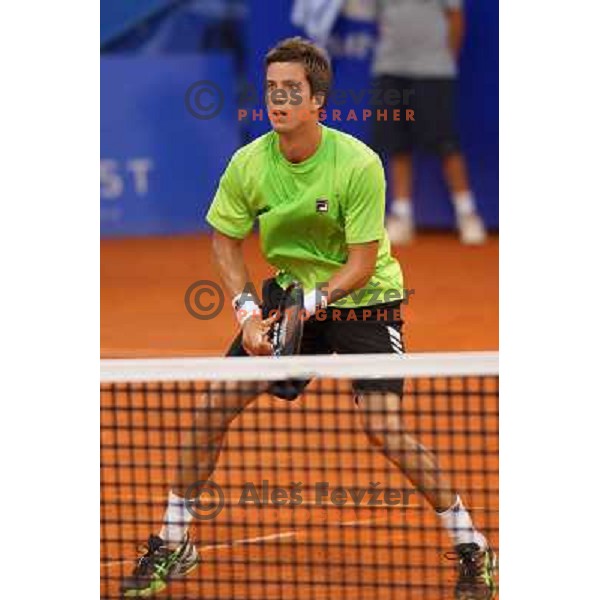 Aljaz Bedene of Slovenia in action during second round of ATP Vegeta Croatia Open tennis tournament in Umag, Croatia on July 25,2013 