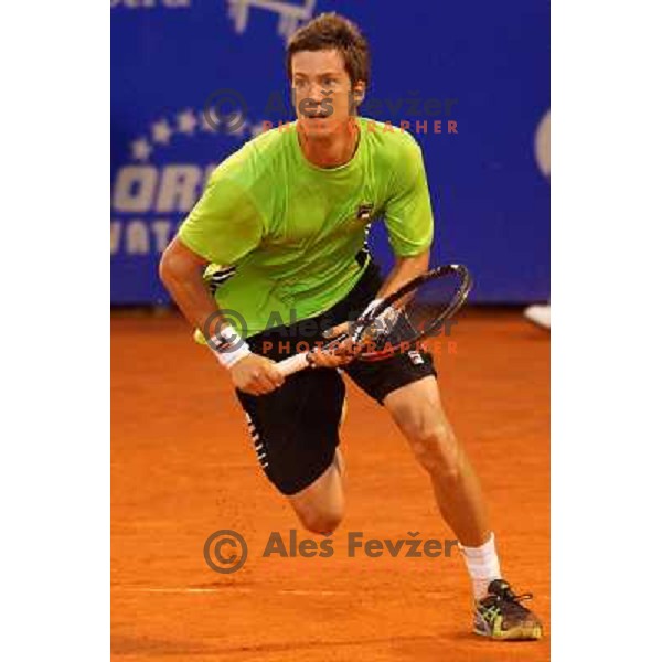 Aljaz Bedene of Slovenia in action during second round of ATP Vegeta Croatia Open tennis tournament in Umag, Croatia on July 25,2013 