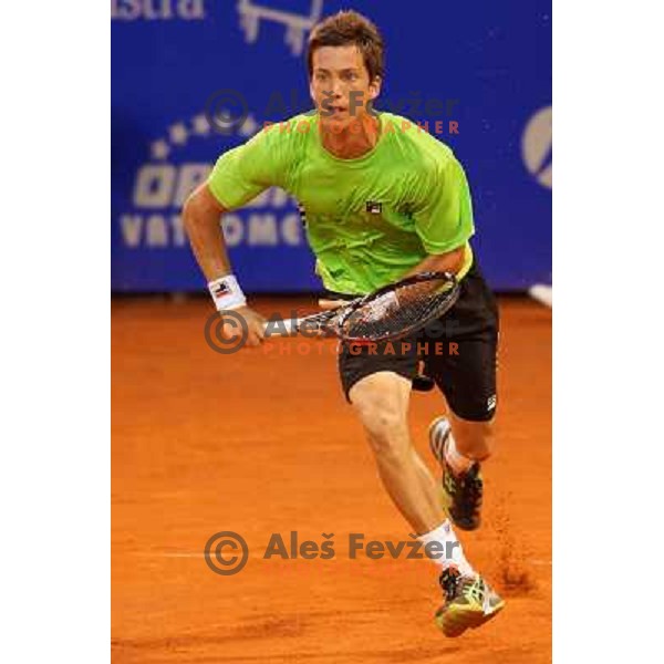 Aljaz Bedene of Slovenia in action during second round of ATP Vegeta Croatia Open tennis tournament in Umag, Croatia on July 25,2013 