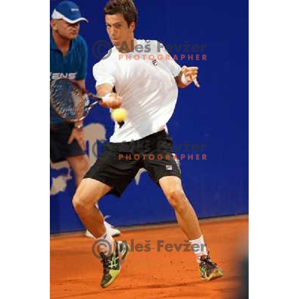 Aljaz Bedene of Slovenia in action during second round of ATP Vegeta Croatia Open tennis tournament in Umag, Croatia on July 25,2013 