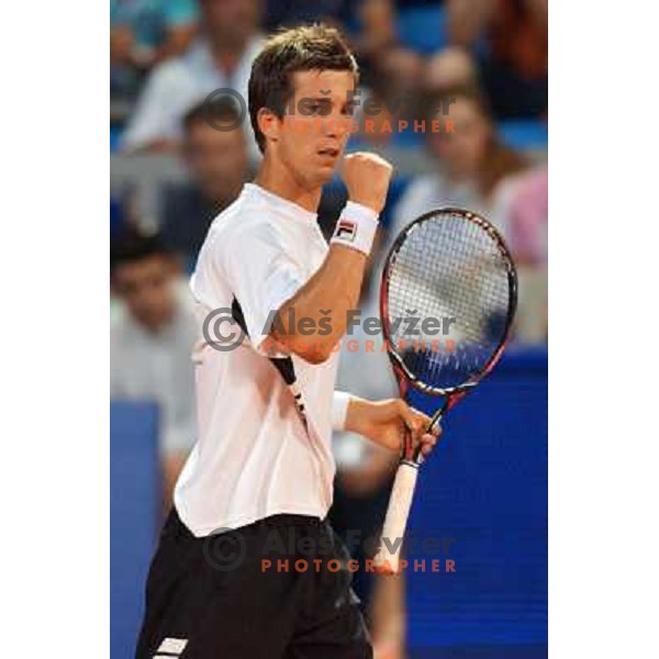 Aljaz Bedene of Slovenia in action during second round of ATP Vegeta Croatia Open tennis tournament in Umag, Croatia on July 25,2013 