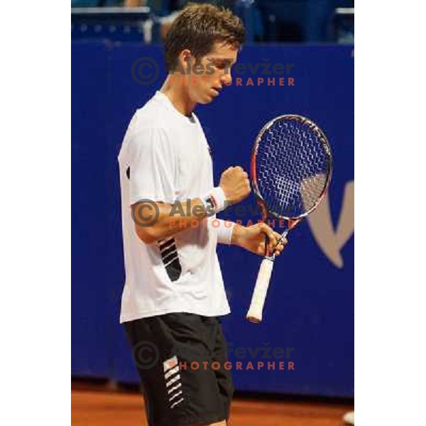 Aljaz Bedene of Slovenia in action during second round of ATP Vegeta Croatia Open tennis tournament in Umag, Croatia on July 25,2013 