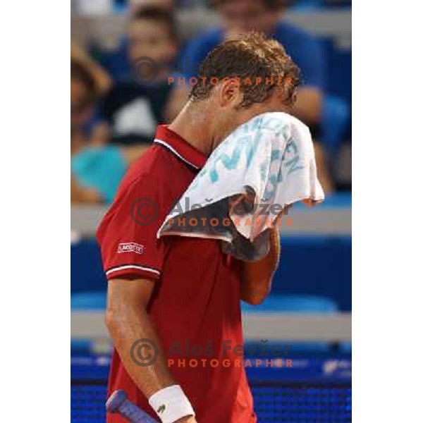 Richard Qasquet of France playing in second round of ATP Vegeta Croatia Open tennis tournament in Umag, Croatia on July 24,2013 