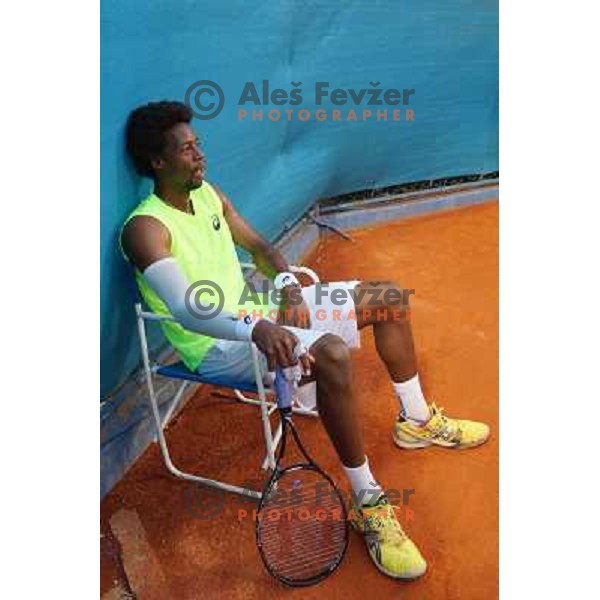 Gael Monfils of France playing in second round of ATP Vegeta Croatia Open tennis tournament in Umag, Croatia on July 24,2013 