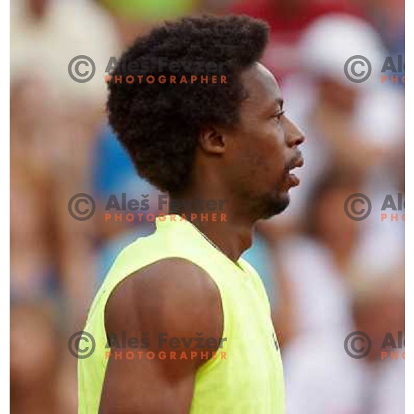 Gael Monfils of France playing in second round of ATP Vegeta Croatia Open tennis tournament in Umag, Croatia on July 24,2013 