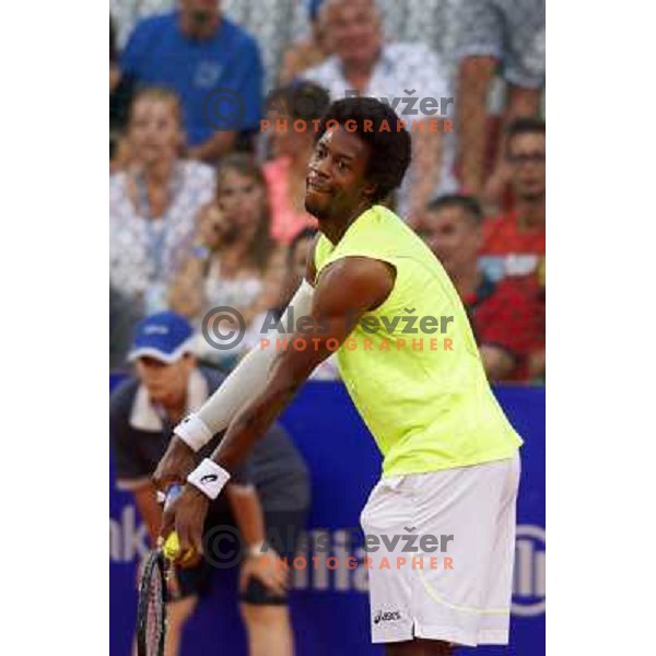 Gael Monfils of France playing in second round of ATP Vegeta Croatia Open tennis tournament in Umag, Croatia on July 24,2013 