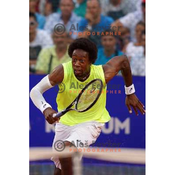 Gael Monfils of France playing in second round of ATP Vegeta Croatia Open tennis tournament in Umag, Croatia on July 24,2013 
