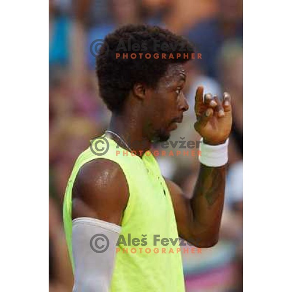 Gael Monfils of France playing in second round of ATP Vegeta Croatia Open tennis tournament in Umag, Croatia on July 24,2013 