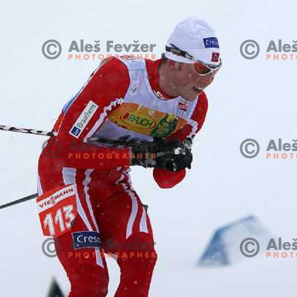 Frode Estil racing in snow storm at Cross Country 15 km individual race at FIS Nordic Ski WC Sapporo, Japan