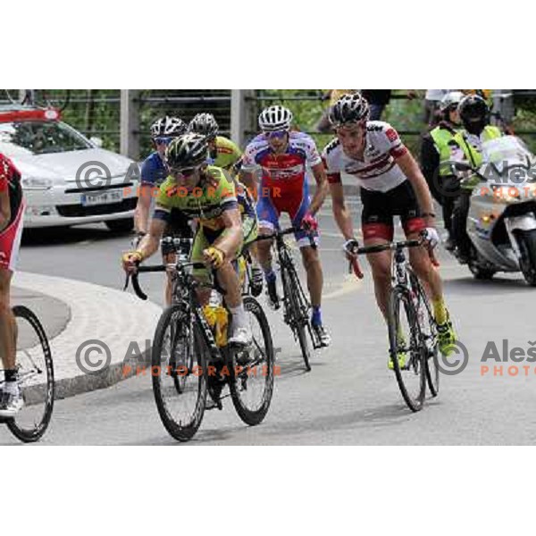 Tadej Valjavec, member of Sava Kranj cycling team finished his racing cycling career in his hometown Kranj in Slovenia during Grand Prix of Kranj EuroTour race on July 27,2013 