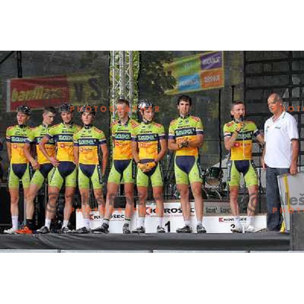 Tadej Valjavec, member of Sava Kranj cycling team finished his racing cycling career in his hometown Kranj in Slovenia during Grand Prix of Kranj EuroTour race on July 27,2013 