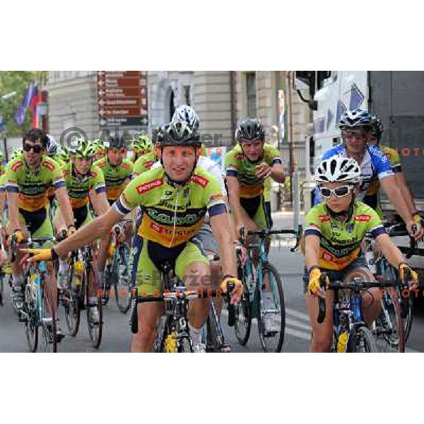 Tadej Valjavec, member of Sava Kranj cycling team finished his racing cycling career in his hometown Kranj in Slovenia during Grand Prix of Kranj EuroTour race on July 27,2013 