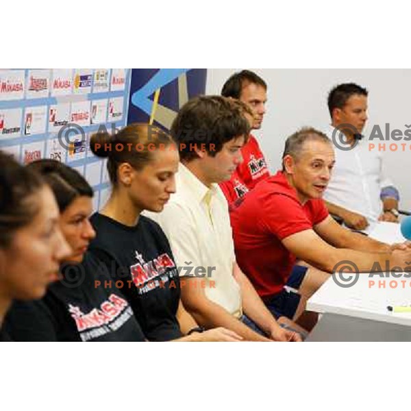 Tone Tiselj of Krim during press conference and presentation of the team for 2013/2014 handball season held in Stozice Arena, Ljubljana, Slovenia on July 30 2013 