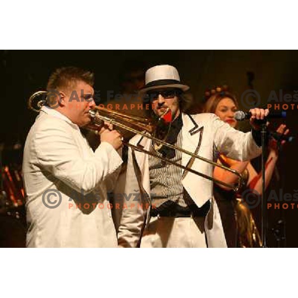 Soul Fingers performing at White dinner in Vitranc hall before second HIT Ski Legends Race in Kranjska gora, Slovenia