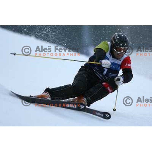 Berni Knauss at first run of second HIT Ski Legends Race in Kranjska gora, Slovenia hosted by Jure Kosir